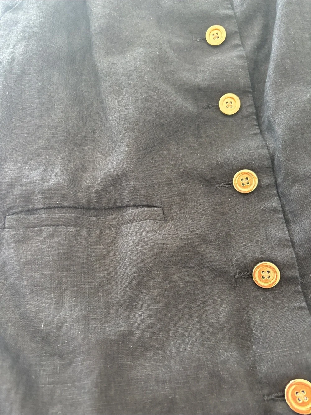 WORN ONCE J. Crew black linen Button-Front Spaghetti Strap Mini Dress